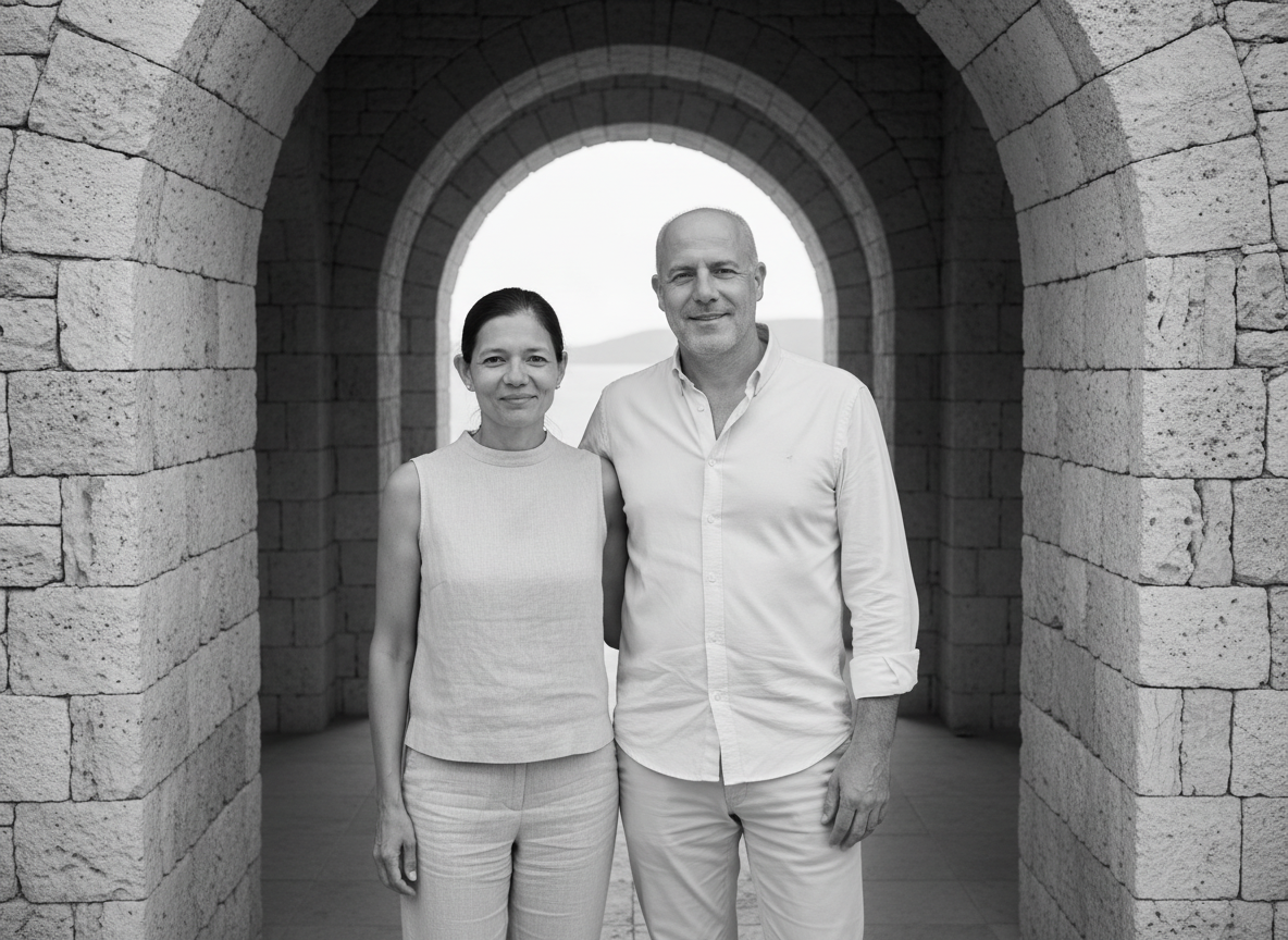 Katerina and Dimitris, your hosts at The Echo of the Sea